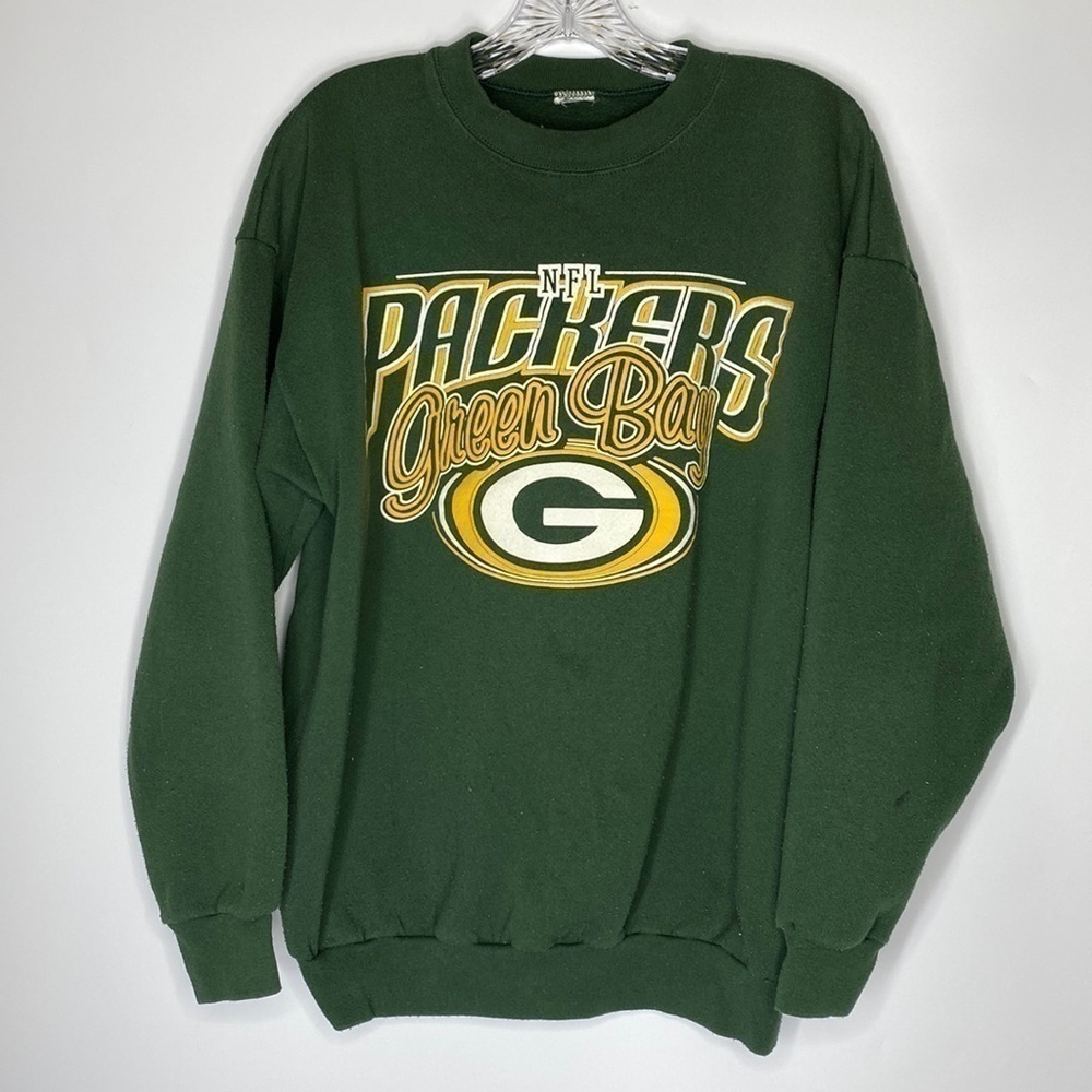 Vintage Green Bay Packers Green Crewneck Sweatshirt Size Large